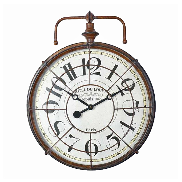 Μεταλλικό ρολόι τοιχου σε Loft style με σχάρα