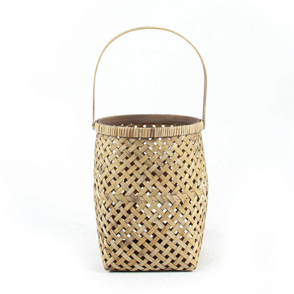 Φανάρι(με γυαλί) από Bamboo φυσικό χρ.