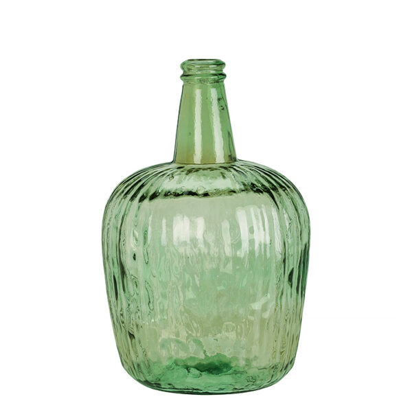 Vintage βάζο απο ανακυκλωμένο γυαλί λαδί χρώμα 37cm