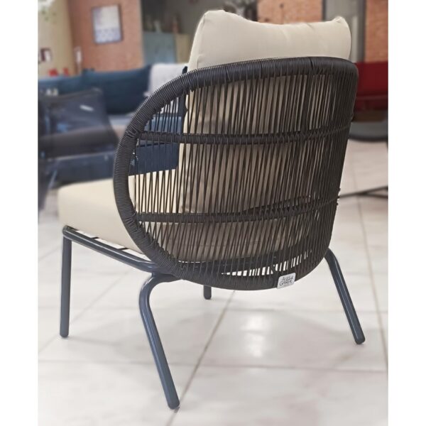 Cordo πολυθρόνα lounge μεταλλική με rope