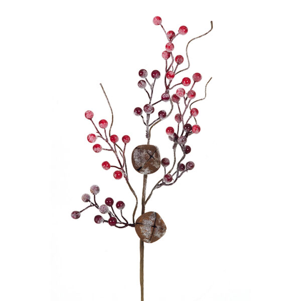 Κλαδί χιονισμένα berries & καμπανάκι