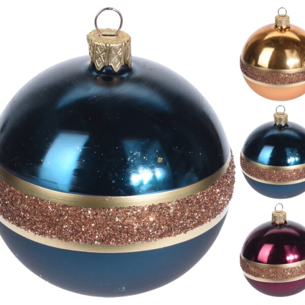 Χειροποίητη μπάλλα ρίγα glitter μπλε