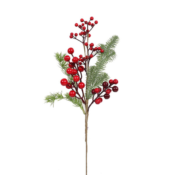 Κλαδί με κόκκινα berries & κλαδιά έλατου (P.E)