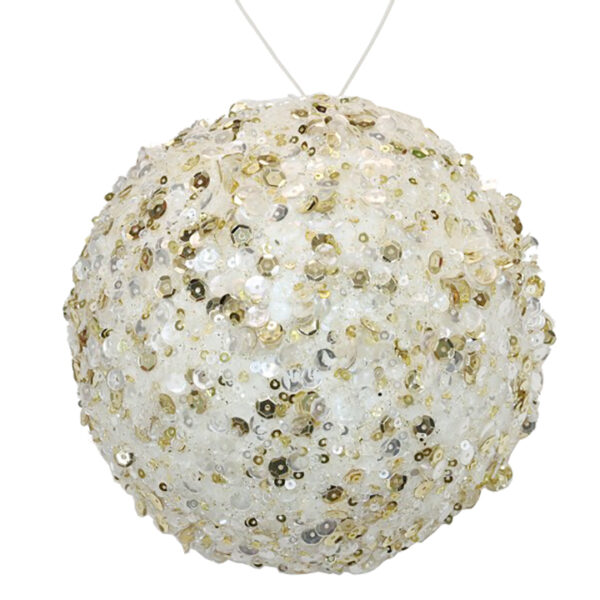 Sequin deco ball ivory