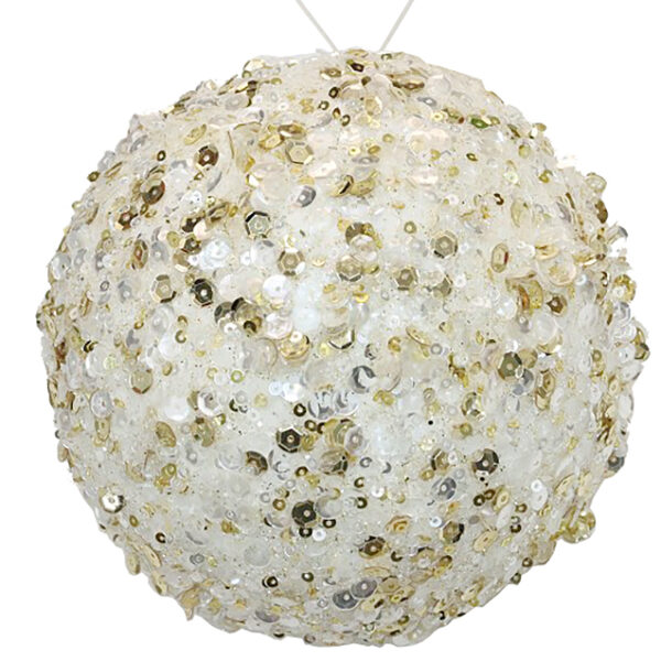 Sequin deco ball Ivory