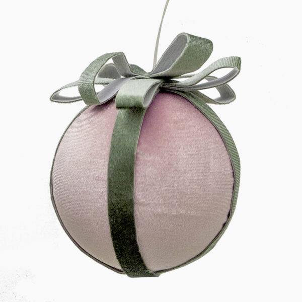Velvet ball w/ribbon Pink Green