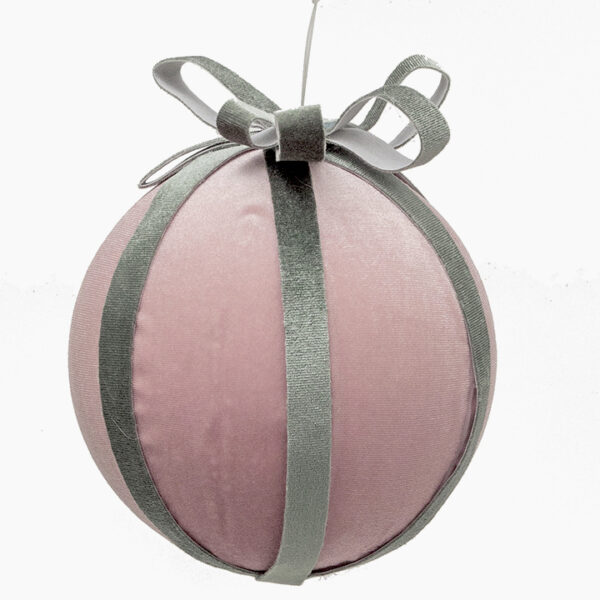 Velvet ball w/ribbon Pink Green