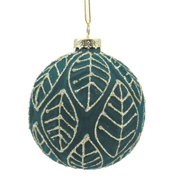Glass Flocking Ball Emerald Green