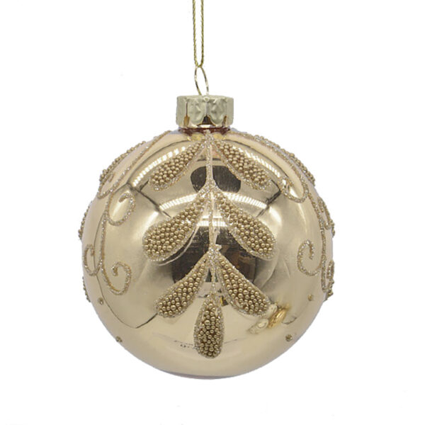 Glass Ball Flower Des. Gold