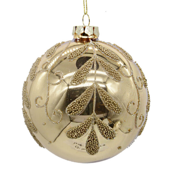 Glass Ball Flower Des. Gold