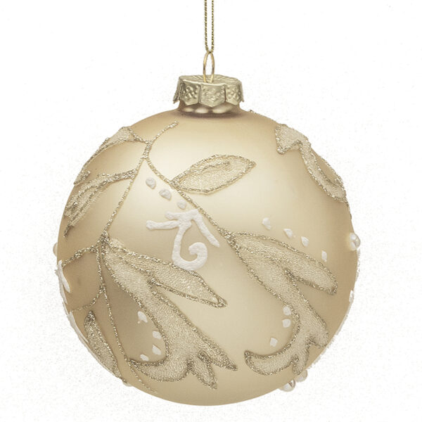 Glass Ball Champaign W/Leaf