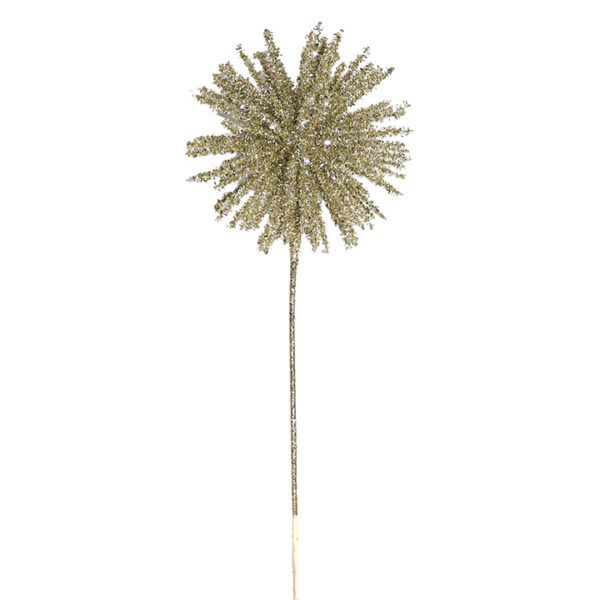Allium flower w/glitter champagne