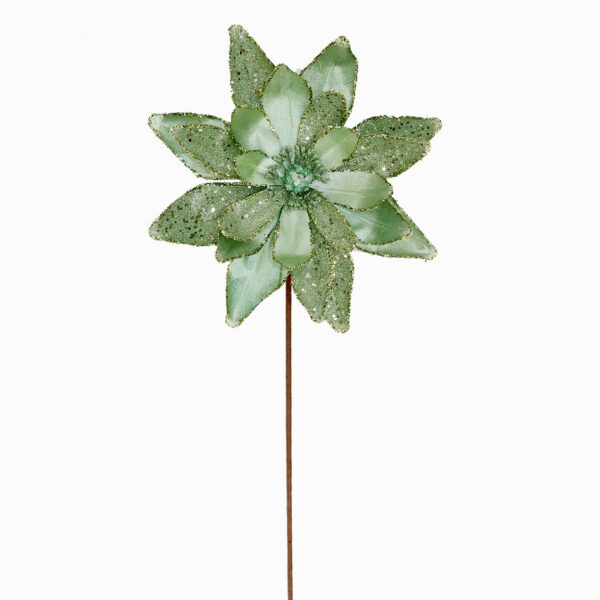 Gilttered Magnolia Slate Green
