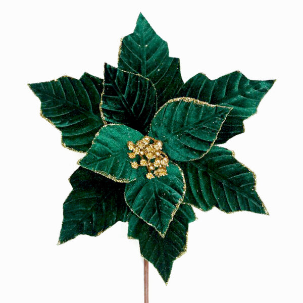 Velvet Poinsettia Emerald Green