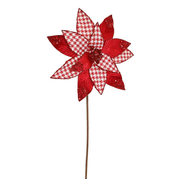 Poinsttia check design Red Whited.29cm