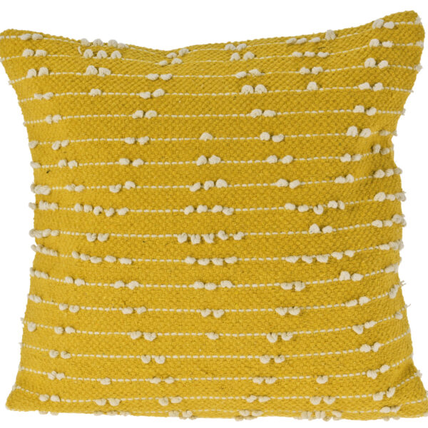 Μαξιλάρι cotton με κόμπους μουσταρδί 45x45cm