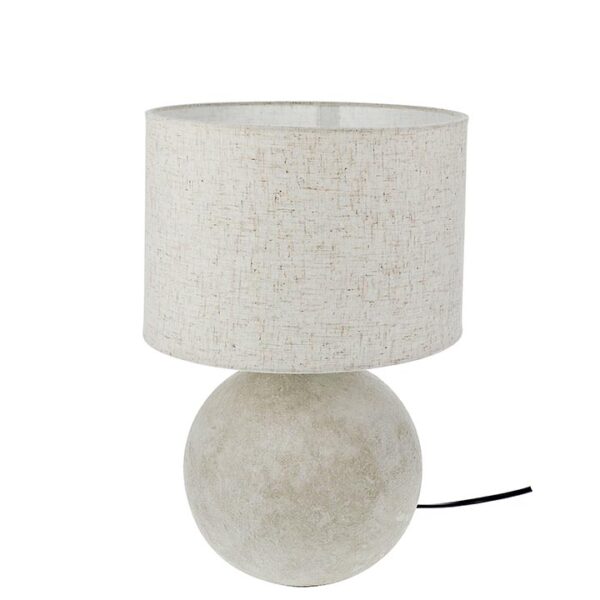 Φωτιστικό κεραμική βάση μπαλα & υφασμάτινο καπέλο Υ.36cm