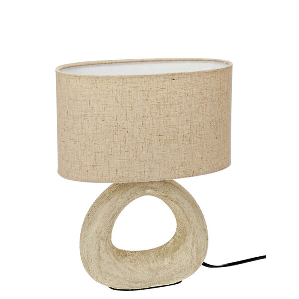 Φωτιστικό κεραμική βάση & Οβάλ υφασμάτινο καπέλο Υ.33