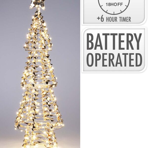 JK Home Décor - Tree 200LED Gold Metal 21x68cm