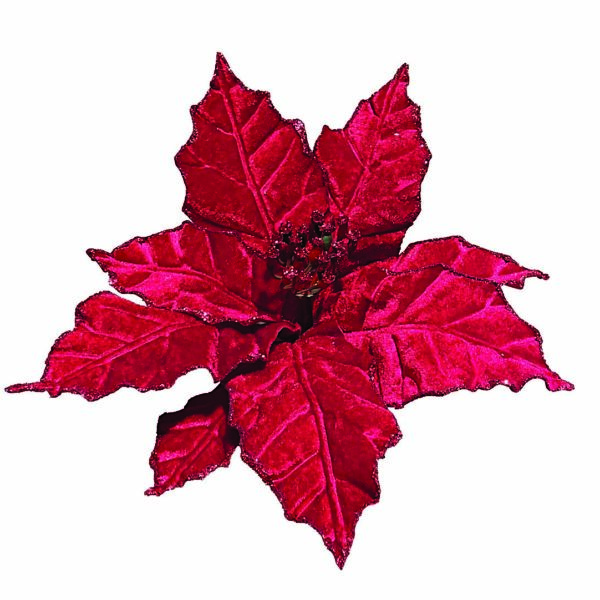 JK Home Décor - Poinsettia Pick Red 25cm