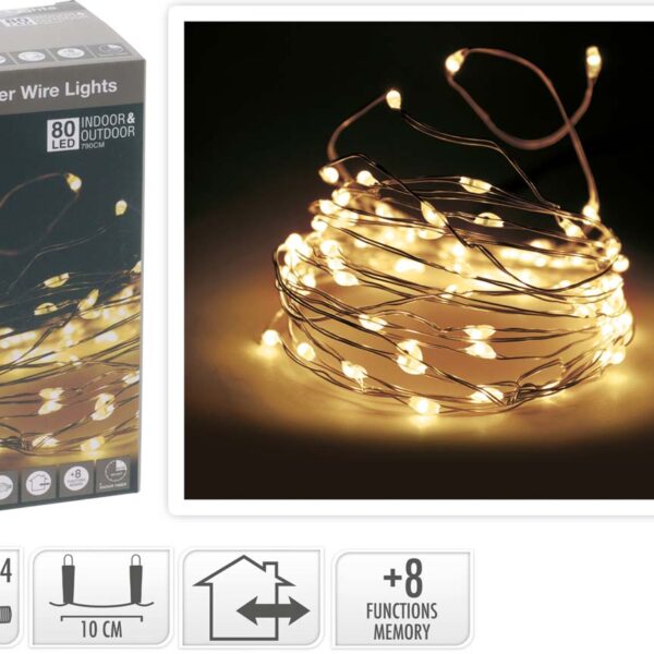 JK Home Décor - Silverwire Lights WW 80LED 8M