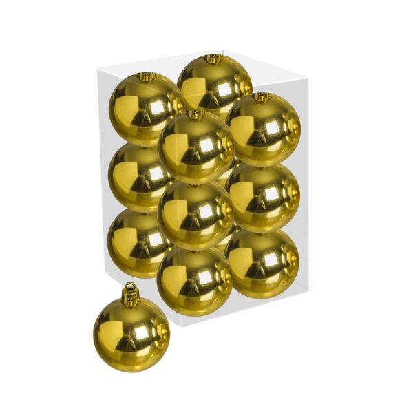 JK Home Décor - Plastic Christmas Ball with Wire Gold