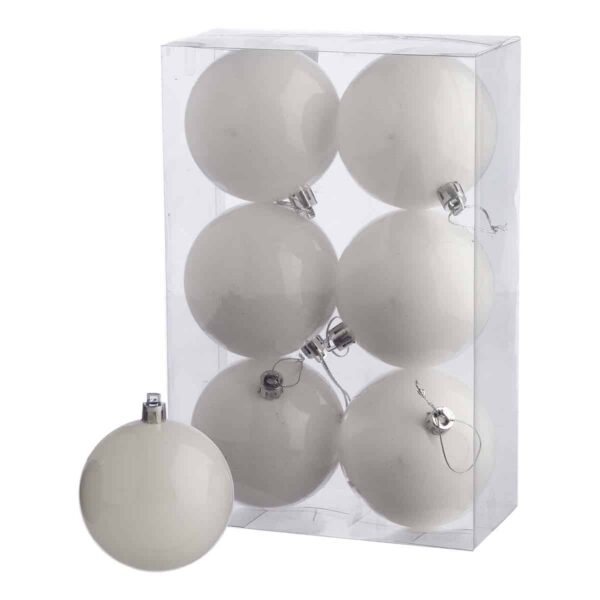 JK Home Décor - Ball White S/6 8cm