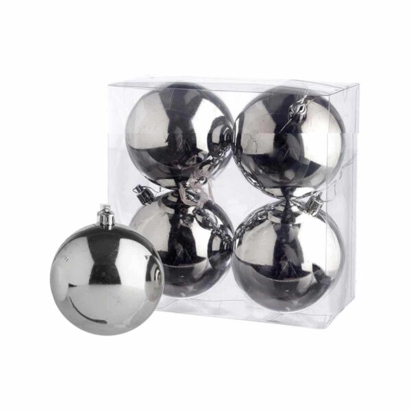 JK Home Décor - Ball 10cm S/4 Silver