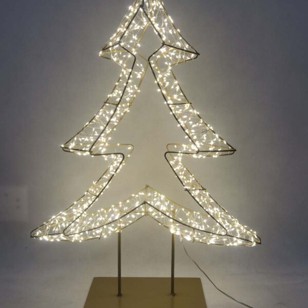 JK Home Décor - Δέντρο Μεταλλικό Χρυσό 720LED σε Βάση WW 30x11x46cm