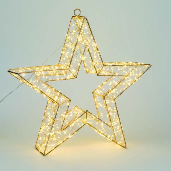 JK Home Décor - Αστέρι Μεταλλικό Χρυσό 960LED WW 38x8x38cm