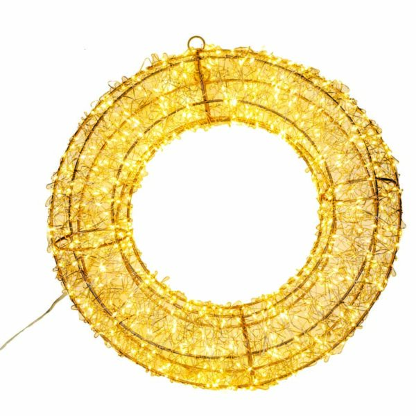 JK Home Décor - Metallic Wreath in Gold 480LED WW 38x8x38cm