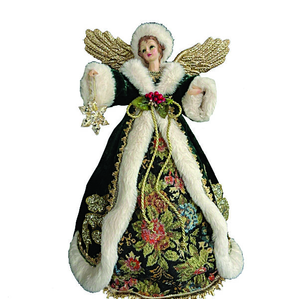 JK Home Décor - Κορυφή Δέντρου Άγγελος Πράσινος 52cm