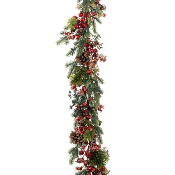 ΠΑΓΩΜΕΝΗ ΠΡΑΣΙΝΗ ΓΙΡΛΑΝΤΑ ΜΕ ΚΟΚΚΙΝΑ BERRIES ΚΑΙ ΚΟΥΚΟΥΝΑΡΙΑ 180ΕΚ