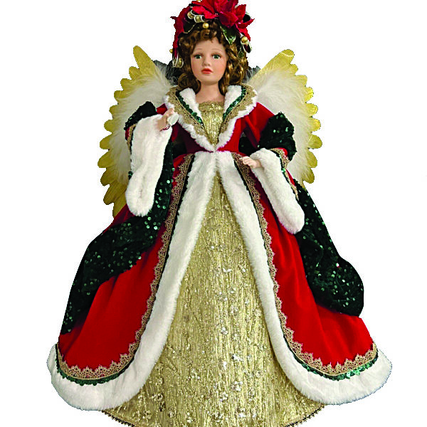 JK Home Décor - Άγγελος με Κίνηση σε Κόκκινο-Χρυσό 51x74cm